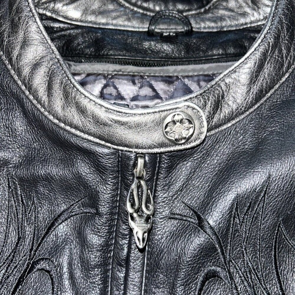 Authentic Harley Davidson Women's SILVER SHADOW Leather Jacket with liner Small - Picture 3 of 3